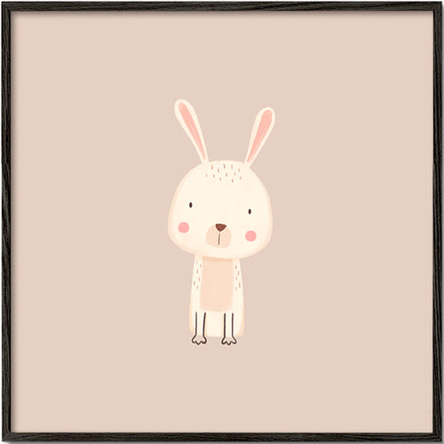 Children's rabbit print minimal beige background