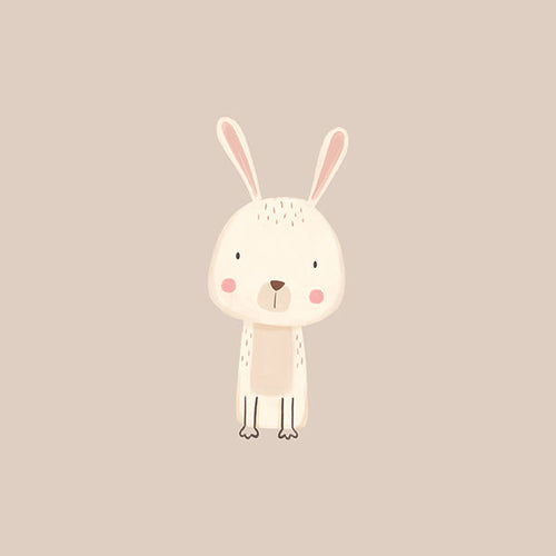 Children's rabbit print minimal beige background