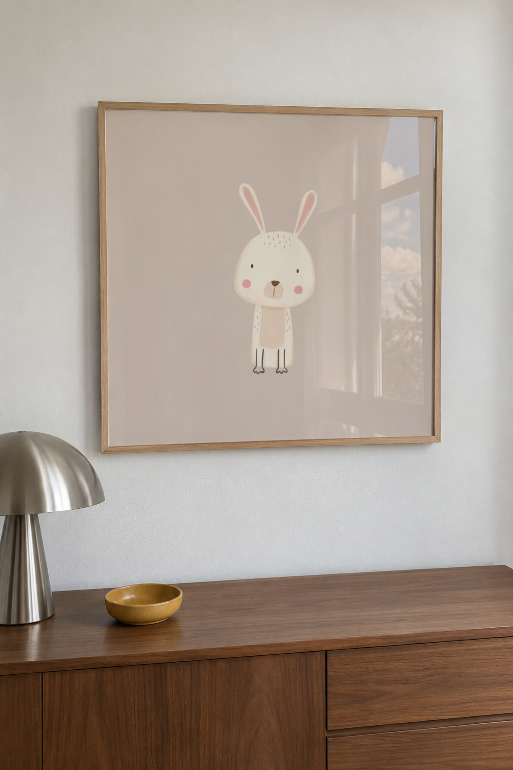 Rabbit - Framed poster in an interior