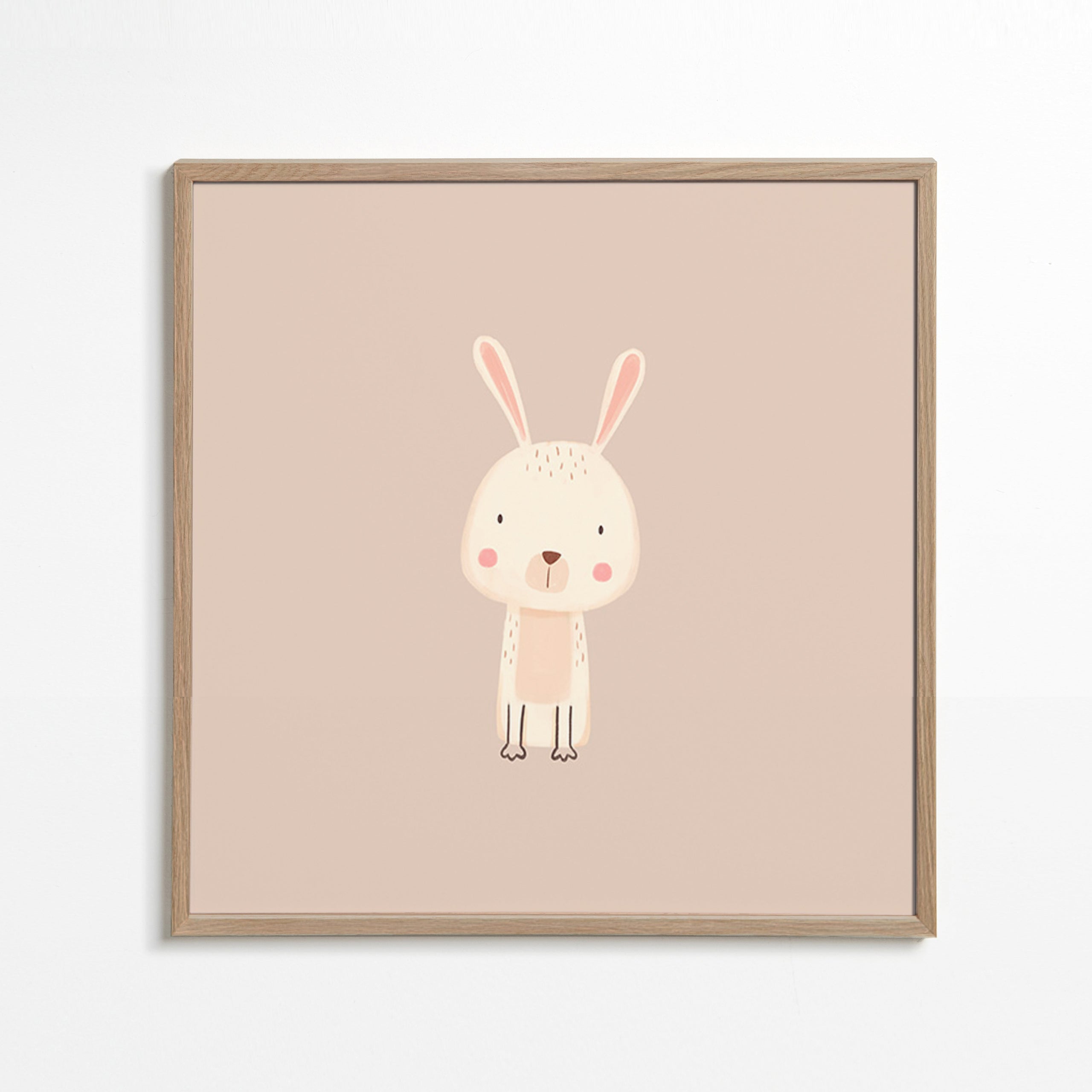Children's rabbit print minimal beige background