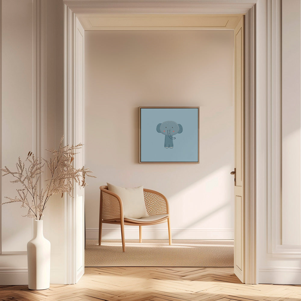 Children's print: cute blue elephant
