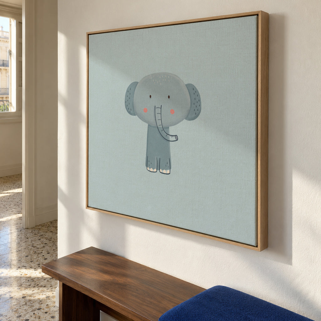 Elephant - Framed canvas in an interior