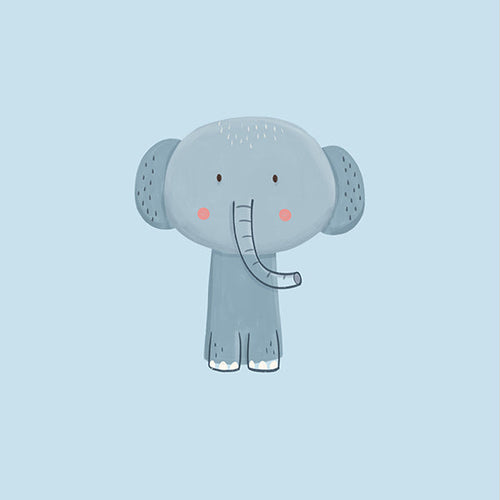 Children's print: cute blue elephant