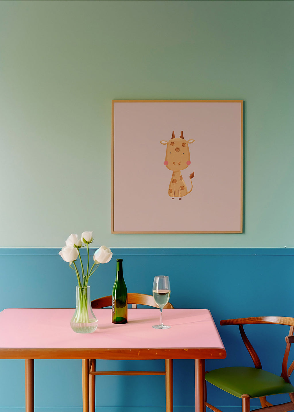 Children's print with cute giraffe