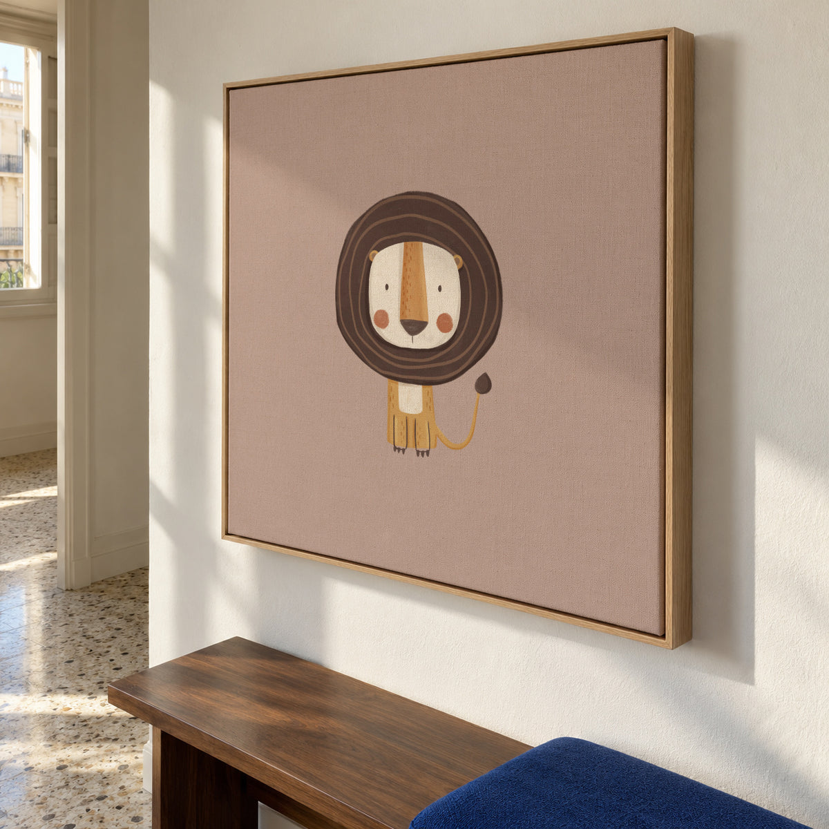 Lion - Framed canvas in an interior