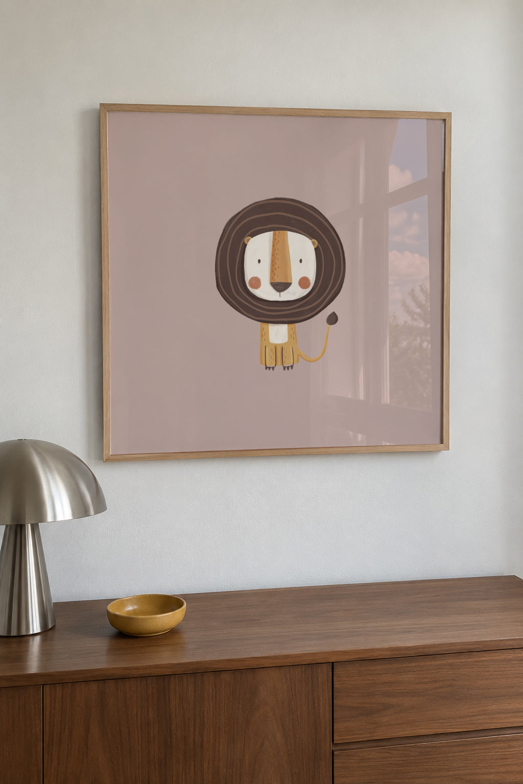 Lion - Framed poster in an interior