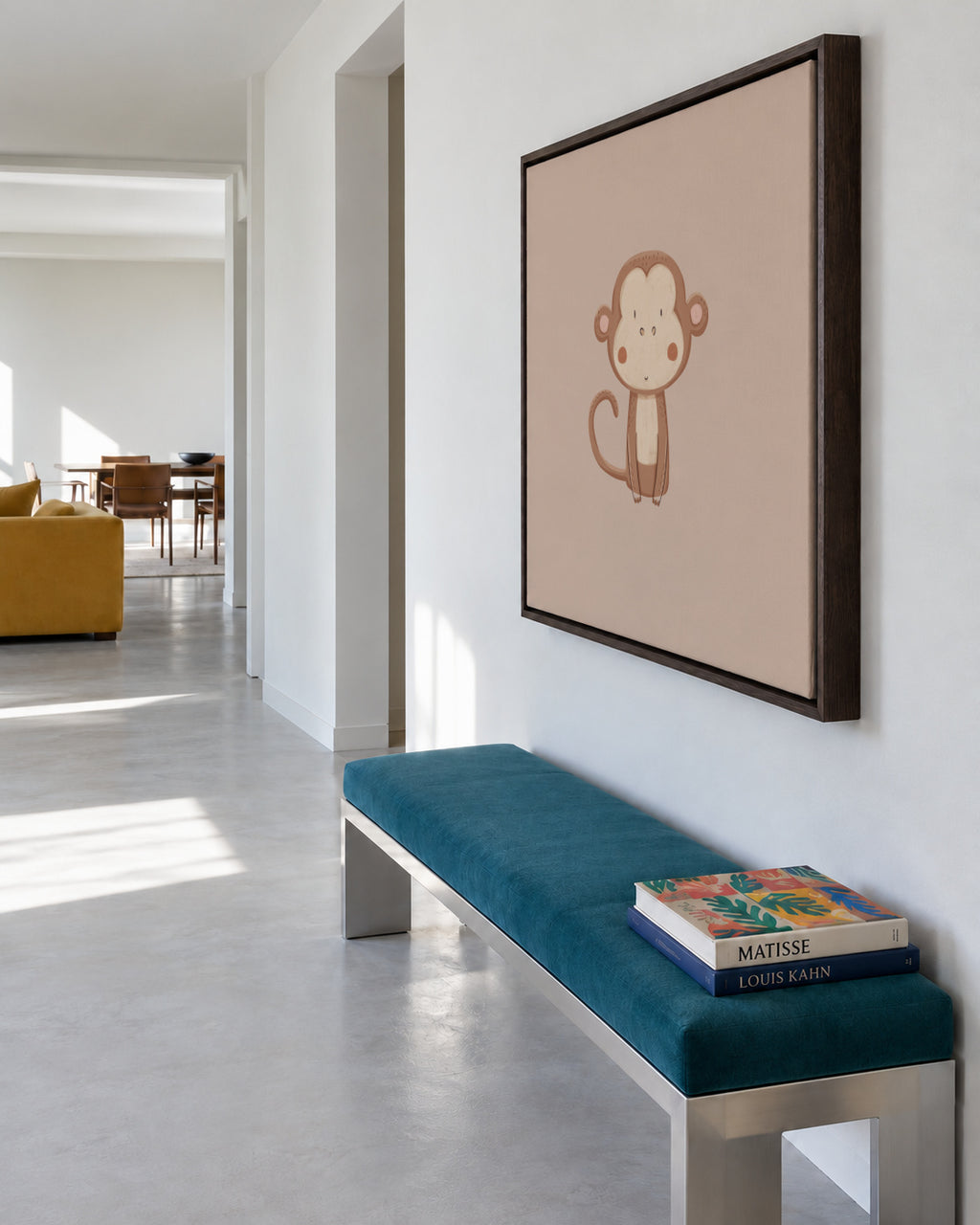 Monkey - Framed canvas in an interior