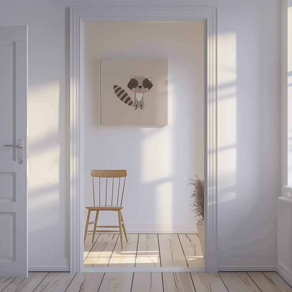 Mapache - Unframed canvas in an interior