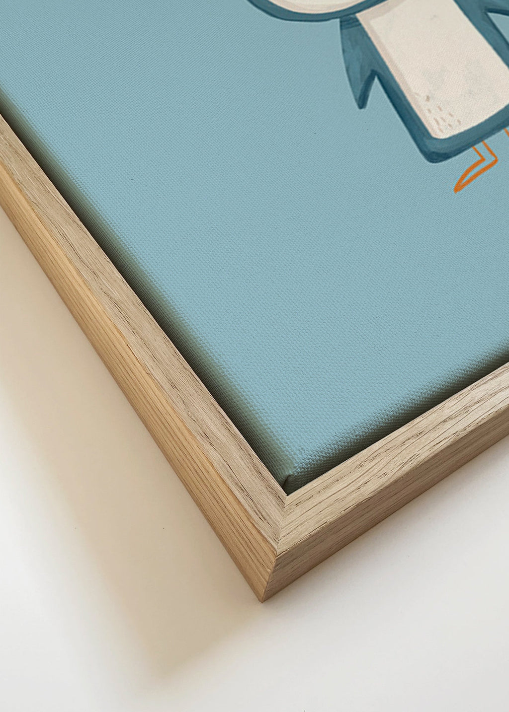 Artwork penguin illustration on blue background