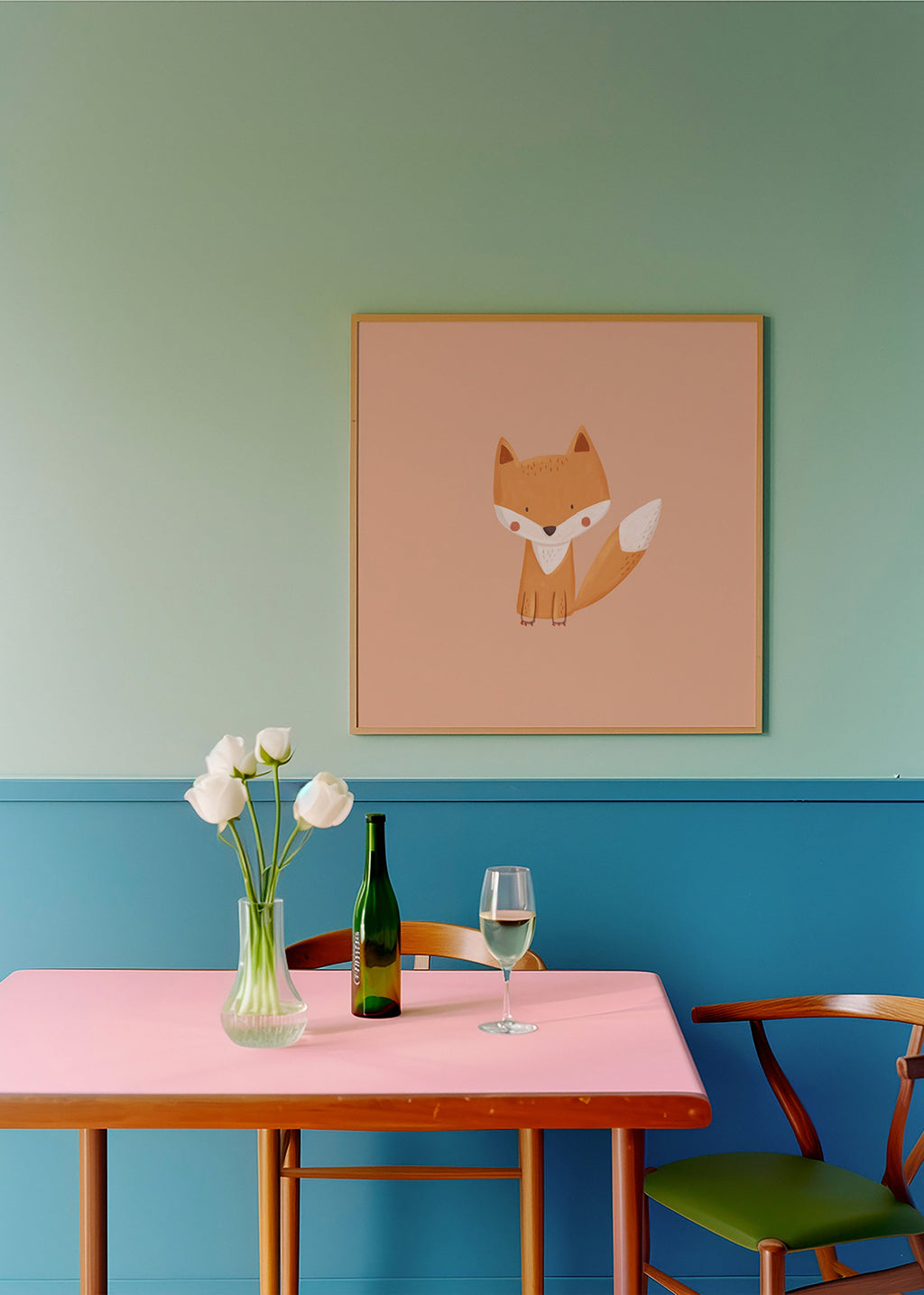 Children's print playful fox