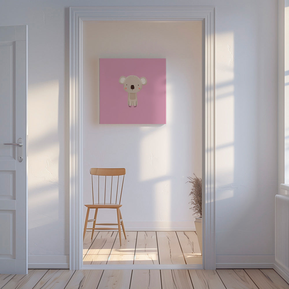Children's print: minimal pink koala