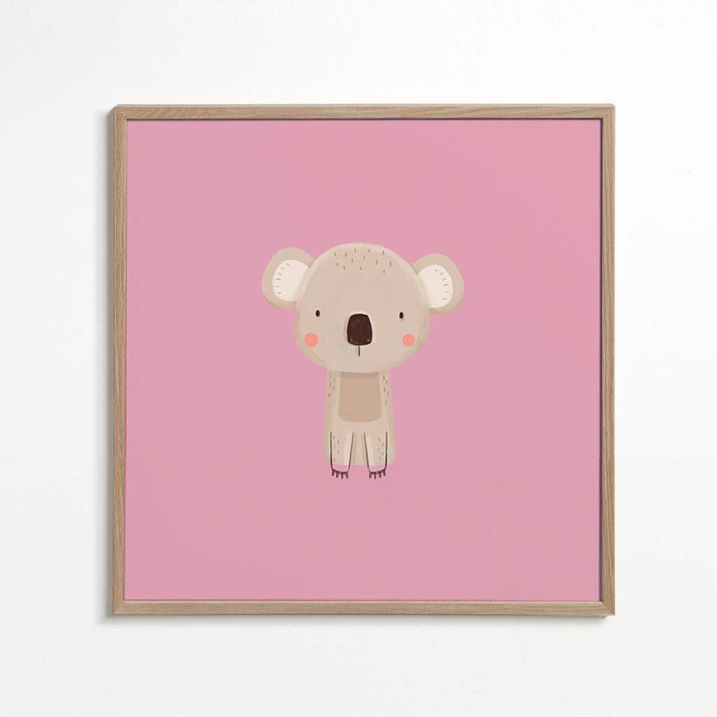 Children's print: minimal pink koala