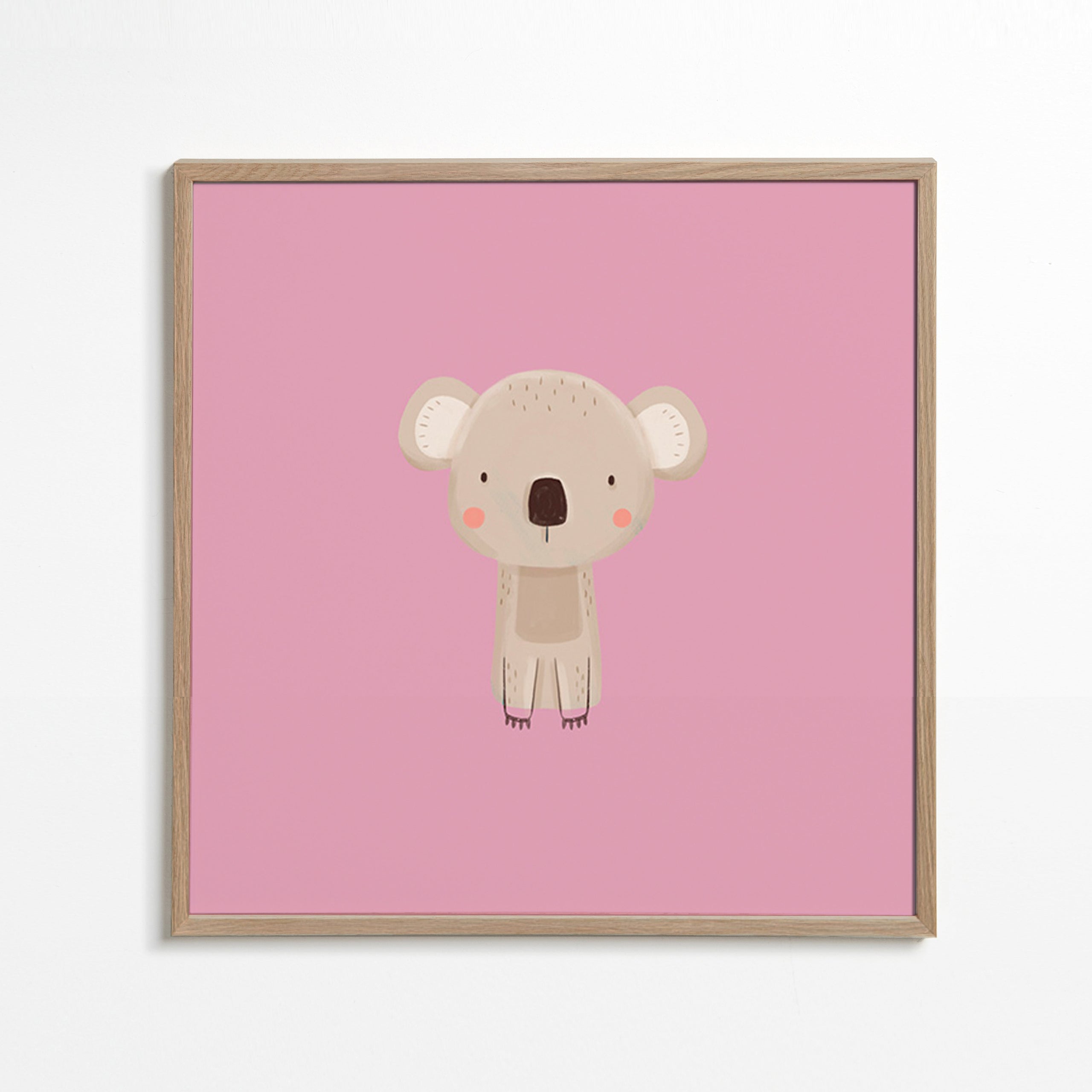 Children's print: minimal pink koala