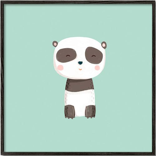 Cute panda children's print on mint background