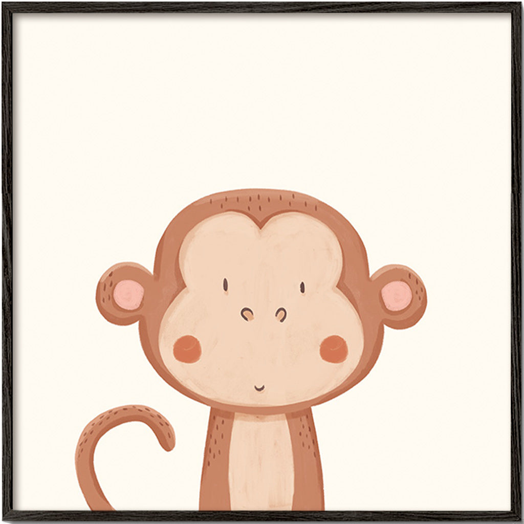 Children's print smiling monkey