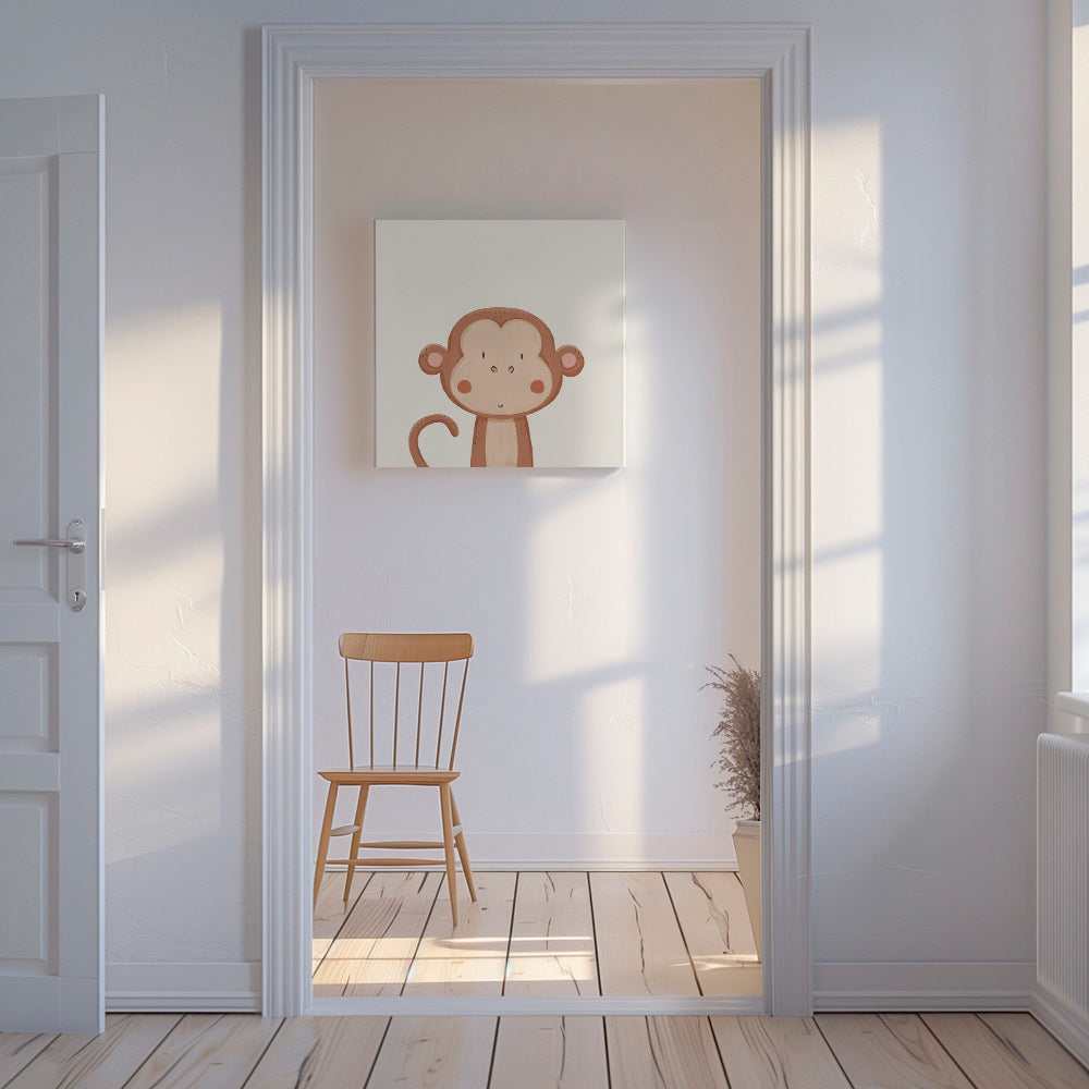Children's print smiling monkey
