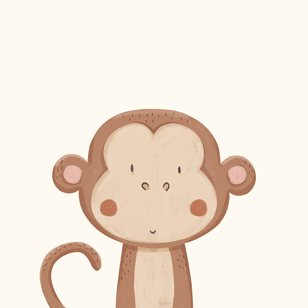 Children's print smiling monkey