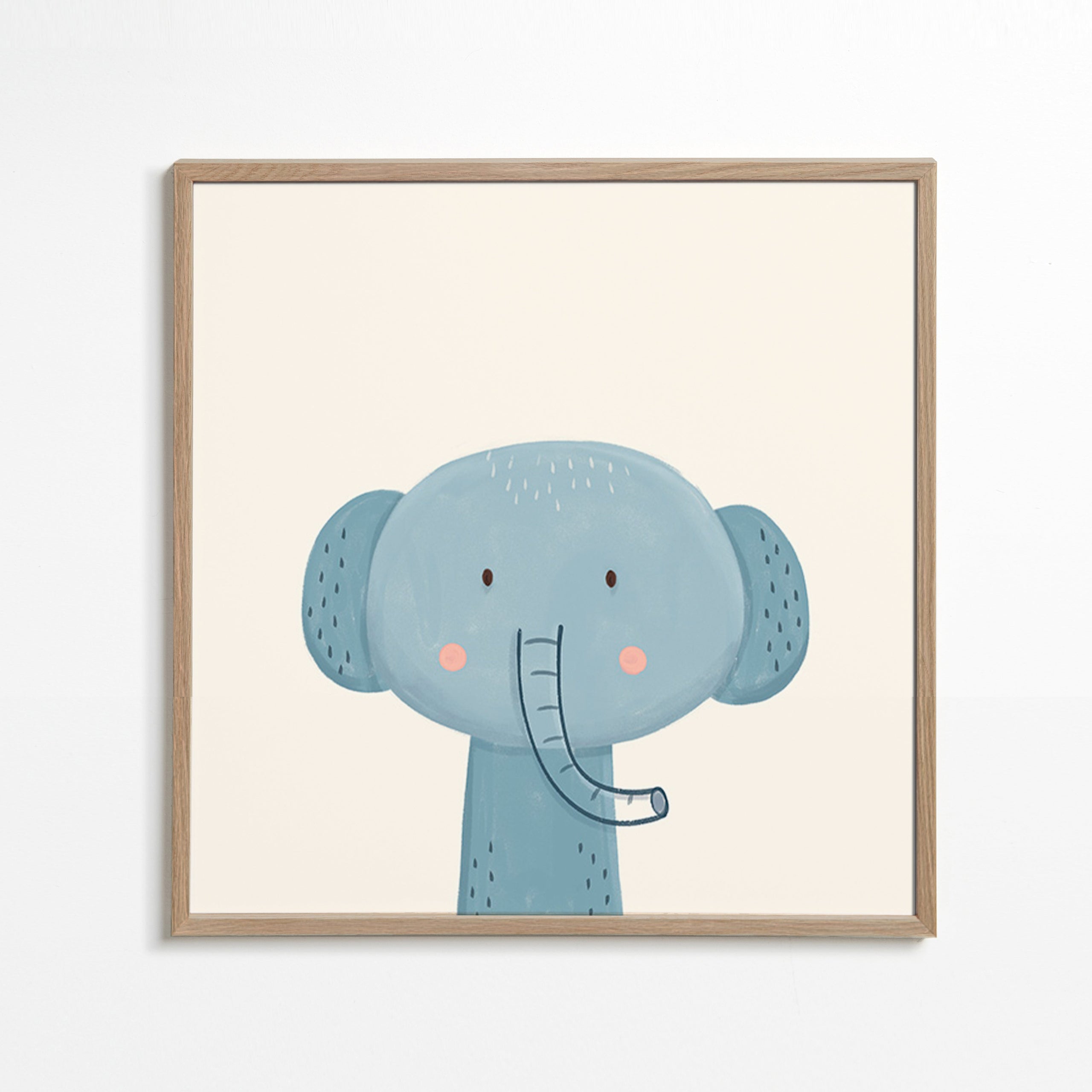 Children's print cheerful blue elephant
