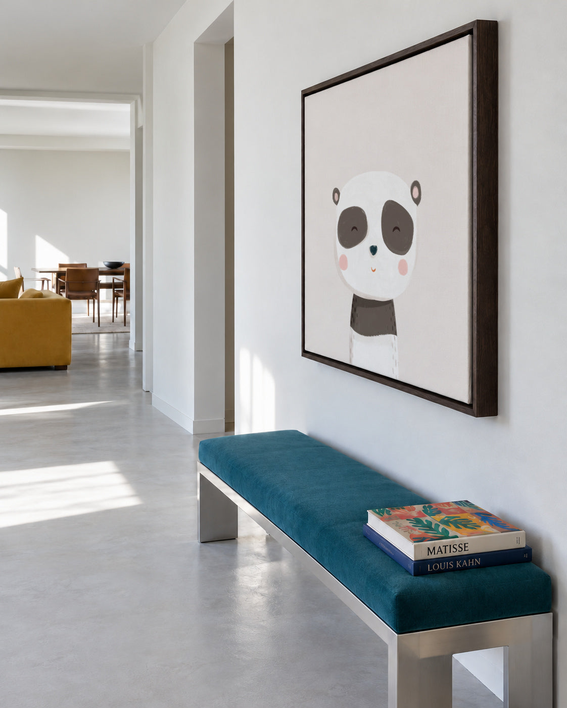Sweet panda bear - Framed canvas in an interior