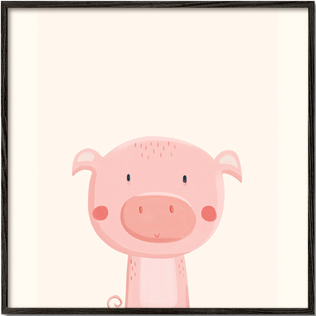 Children's print: cute pink pig