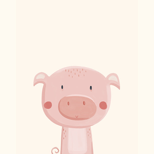 Children's print: cute pink pig