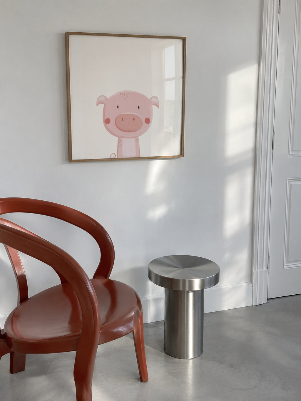 Sweet pig - Framed poster in an interior