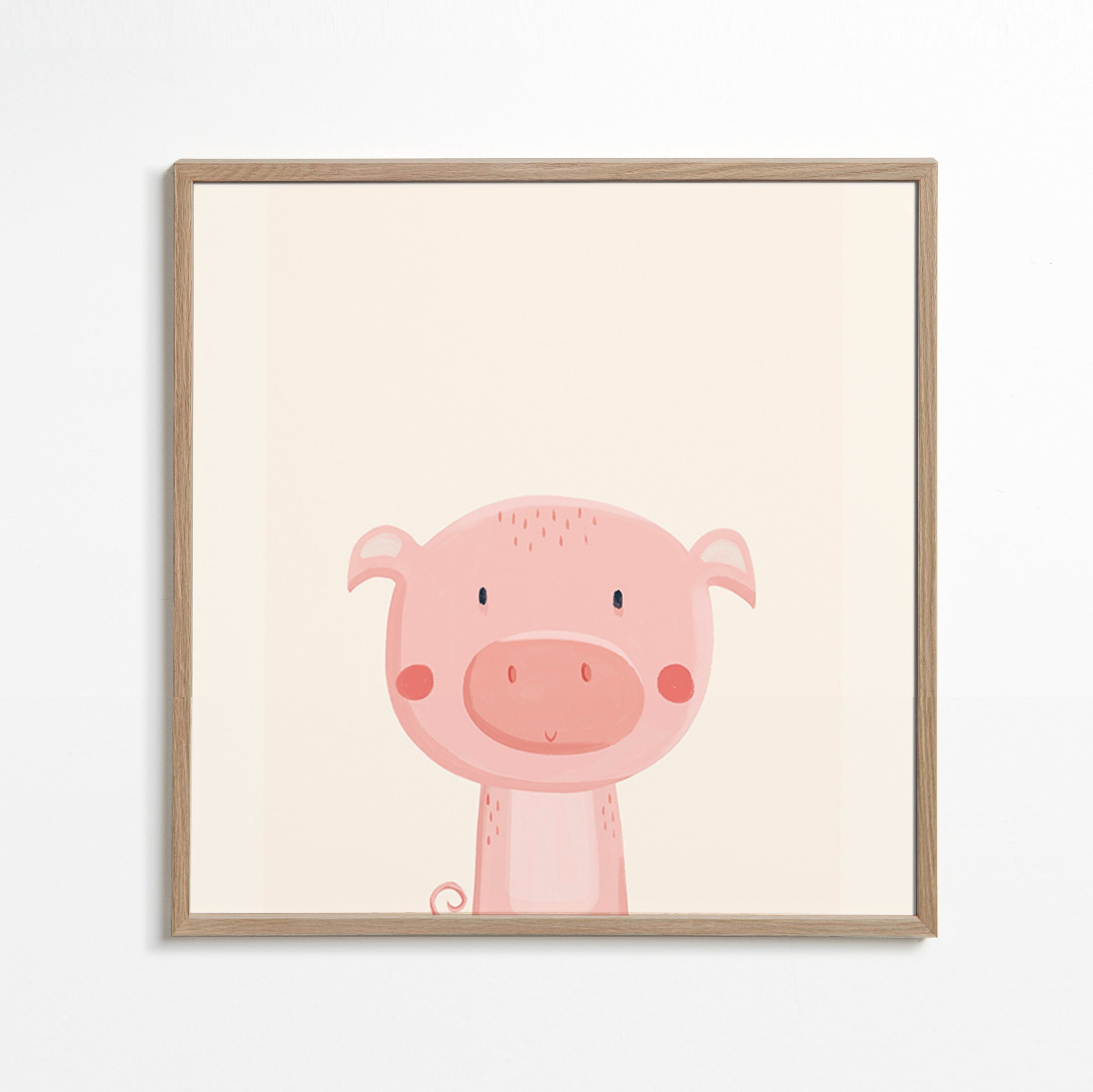 Children's print: cute pink pig