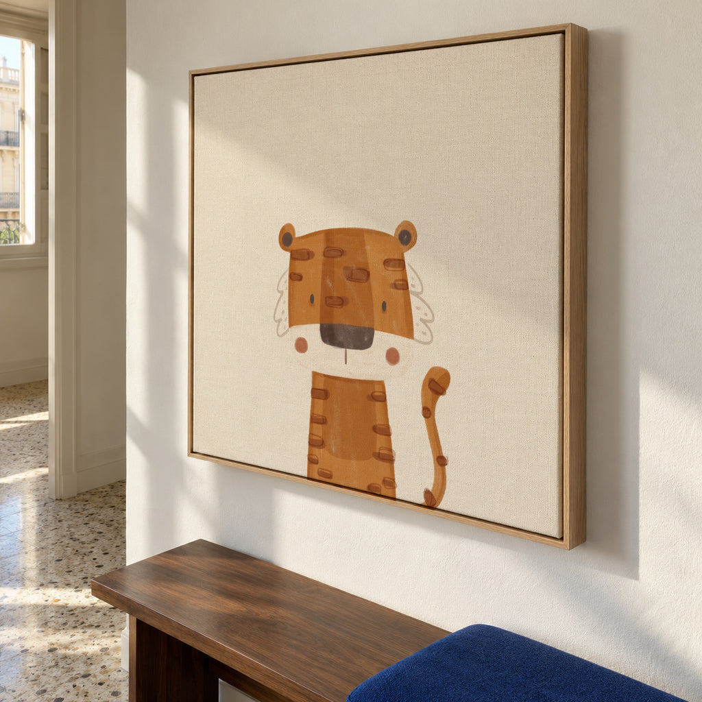 Sweet tiger - Framed canvas in an interior
