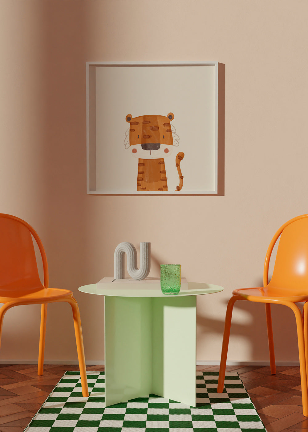 Children's print: playful tiger