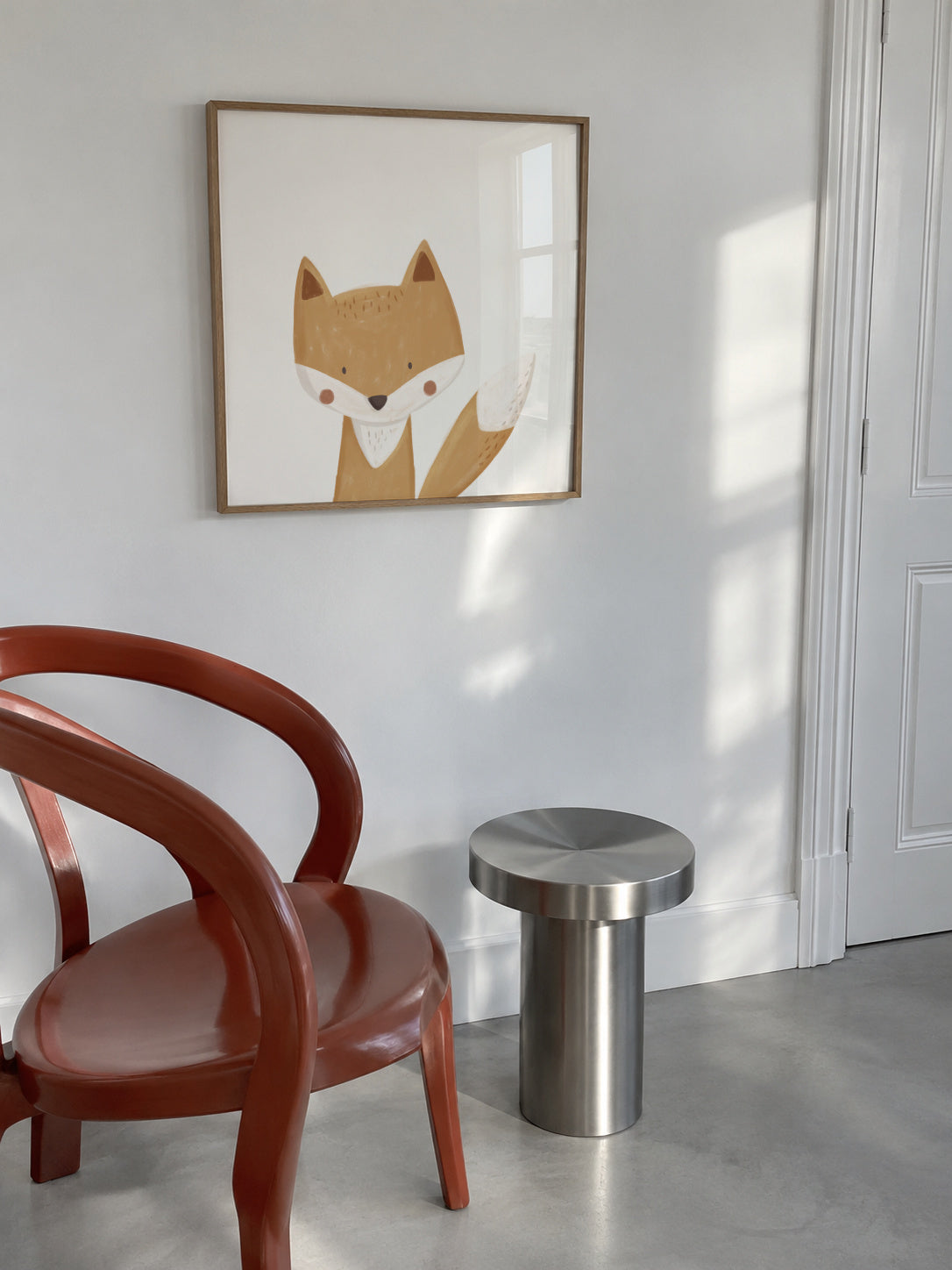 Sweet fox - Framed poster in an interior