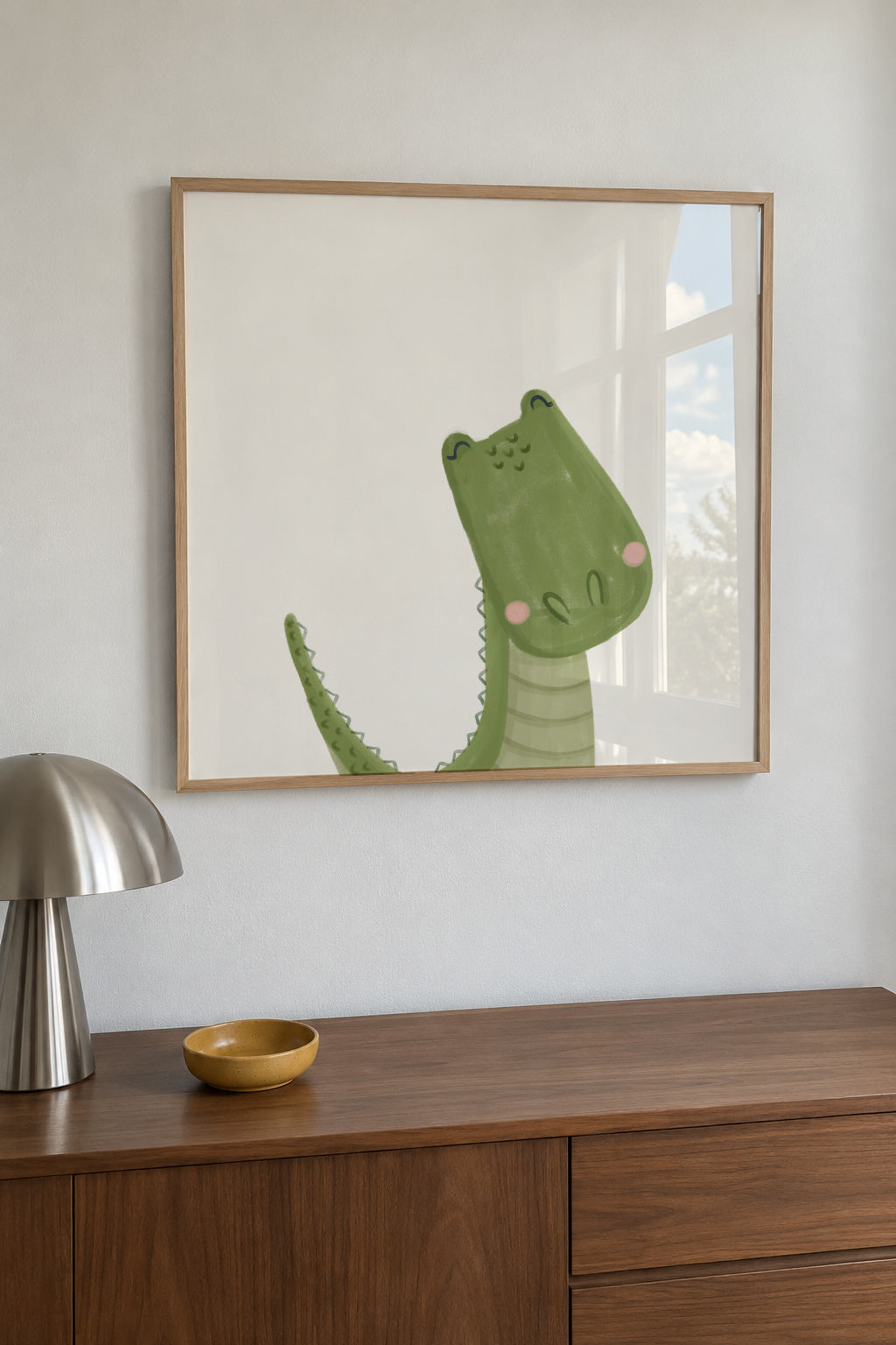 Sweet crocodile - Framed poster in an interior