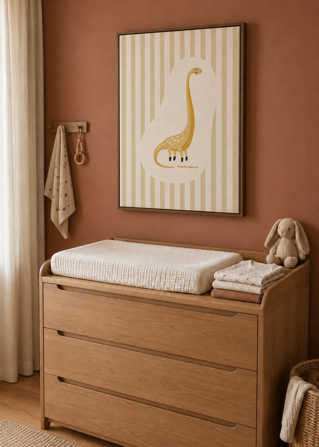 Dino Brachiosaurus - Framed canvas in an interior