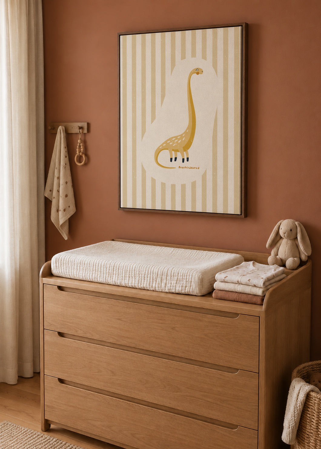 Dino Brachiosaurus - Framed canvas in an interior