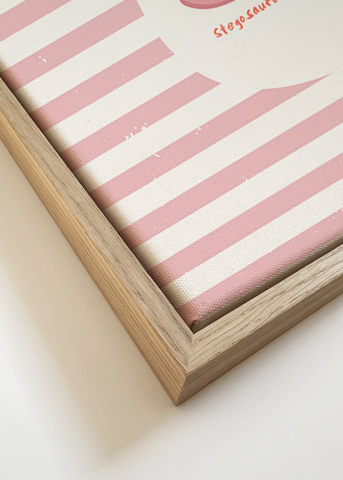 Kids print Stegosaurus on pastel stripes