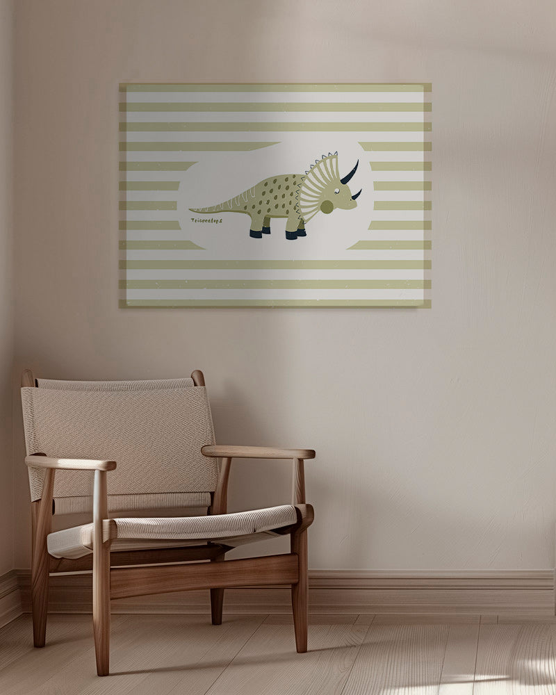 Kids print Triceratops green