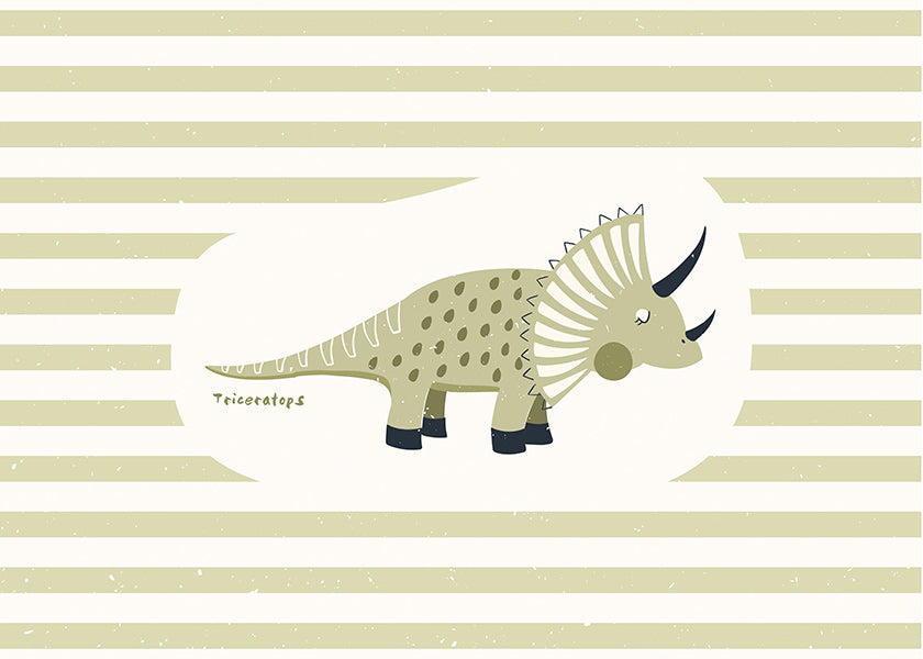 Kids print Triceratops green