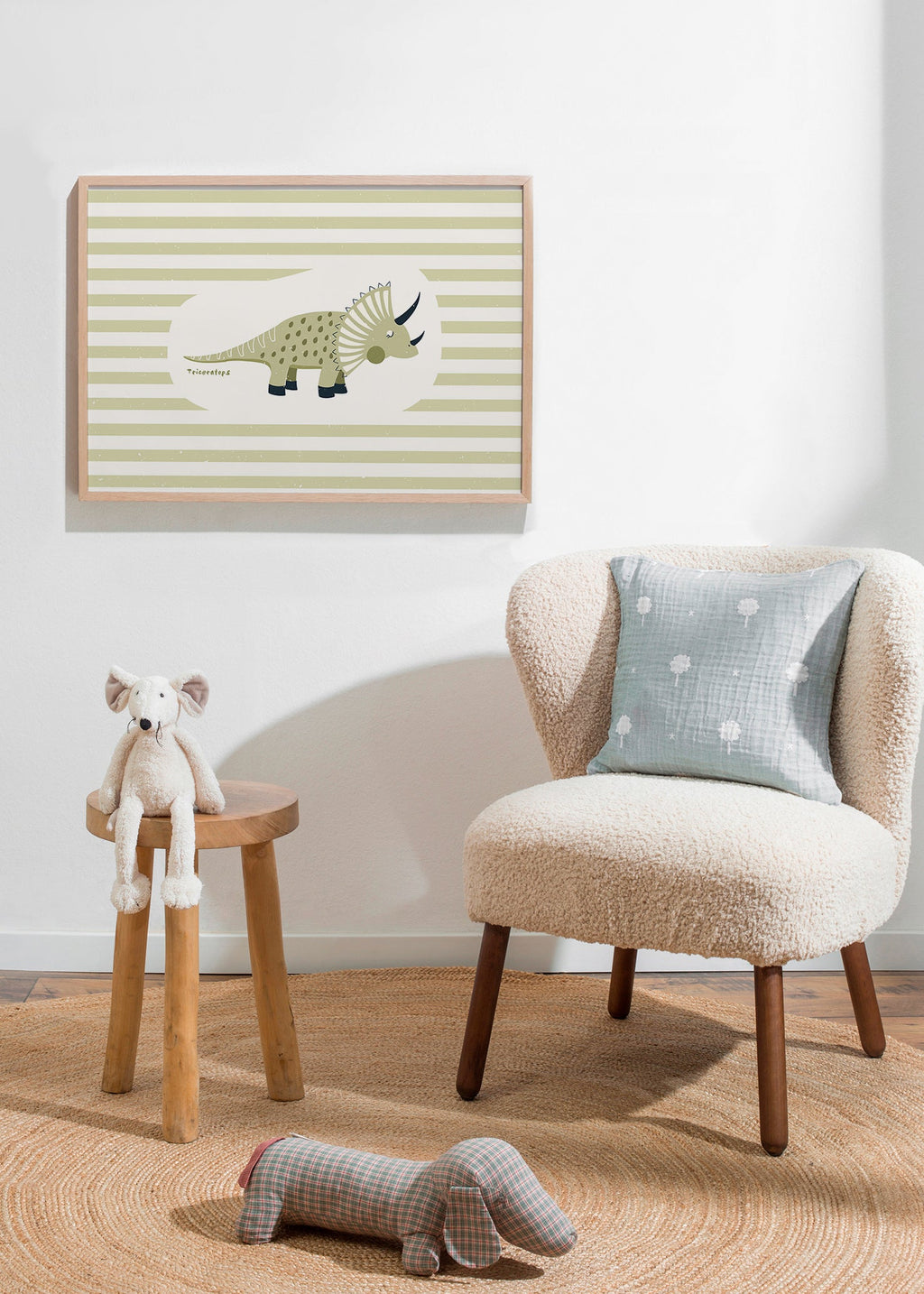 Kids print Triceratops green
