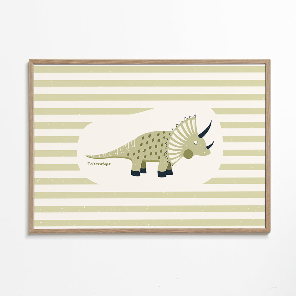 Kids print Triceratops green