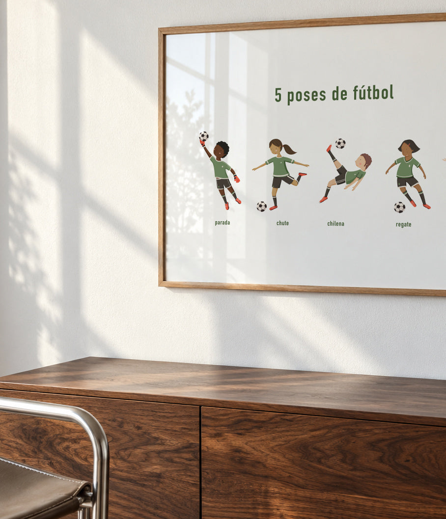 5 poses de fútbol - Framed poster detail