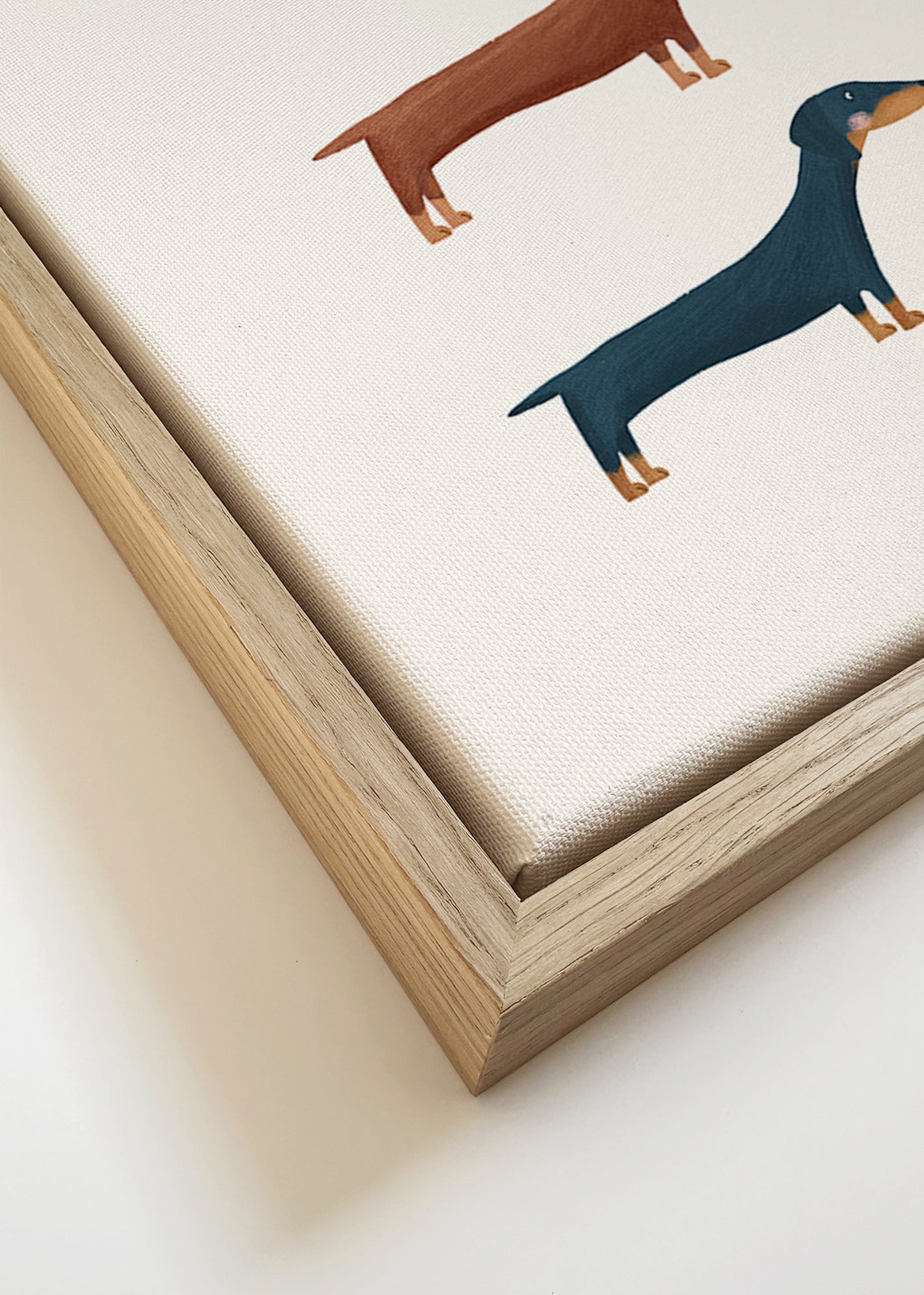 Artwork of three dachshunds