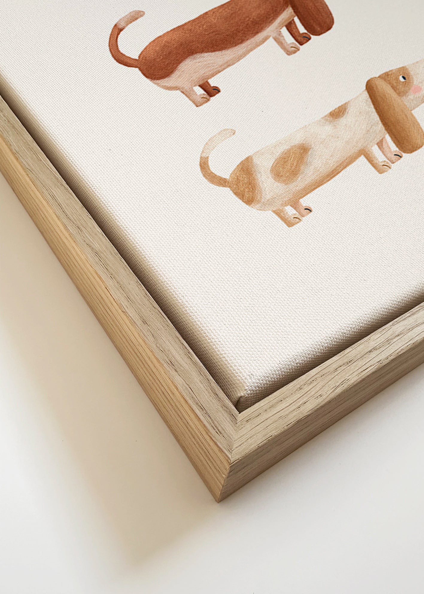Children's print three dachshunds in a row