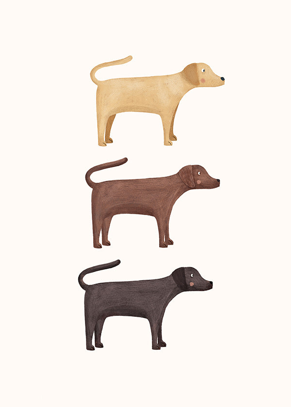 Artwork three labrador trio