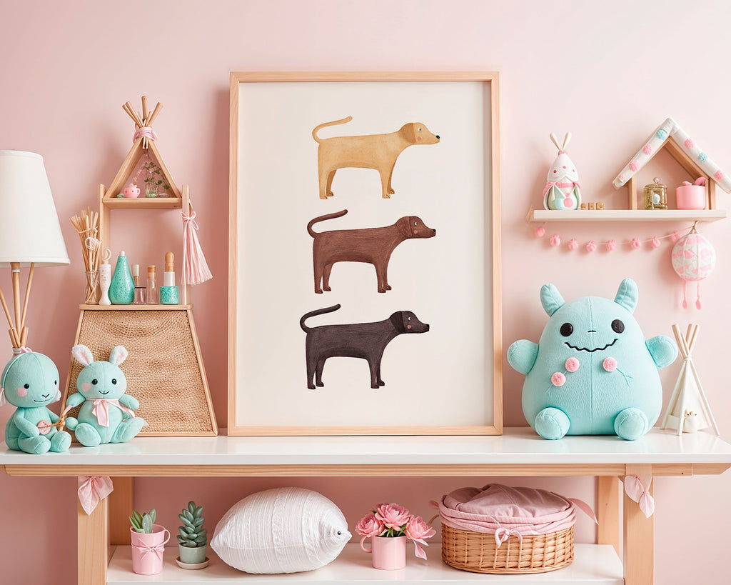 Artwork three labrador trio