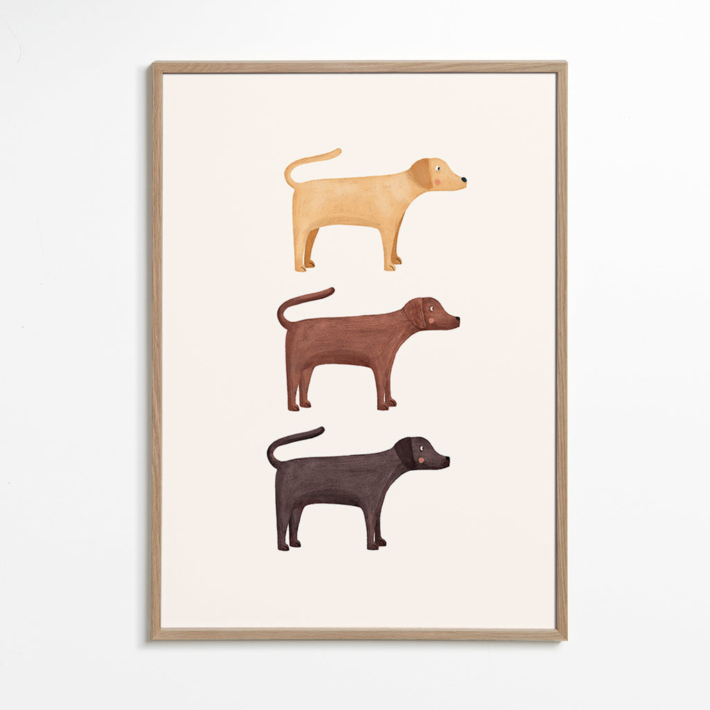 Artwork three labrador trio