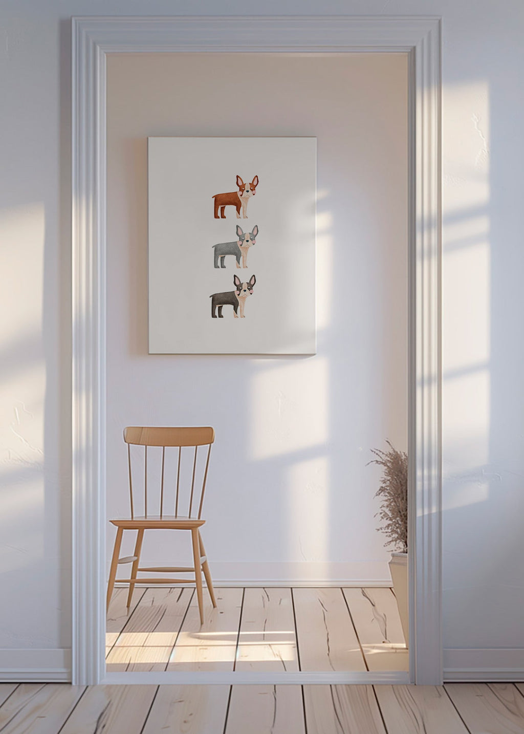 Artwork Three Boston Terriers