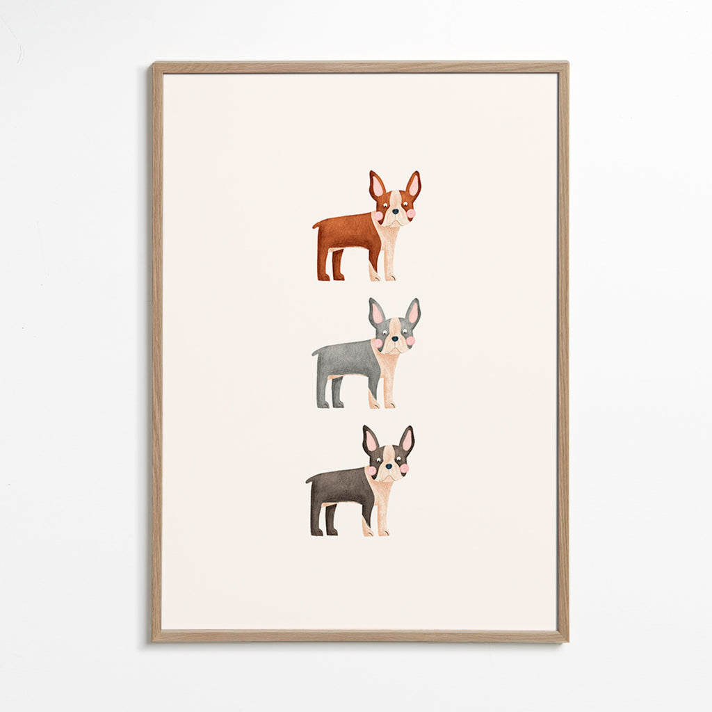 Artwork Three Boston Terriers
