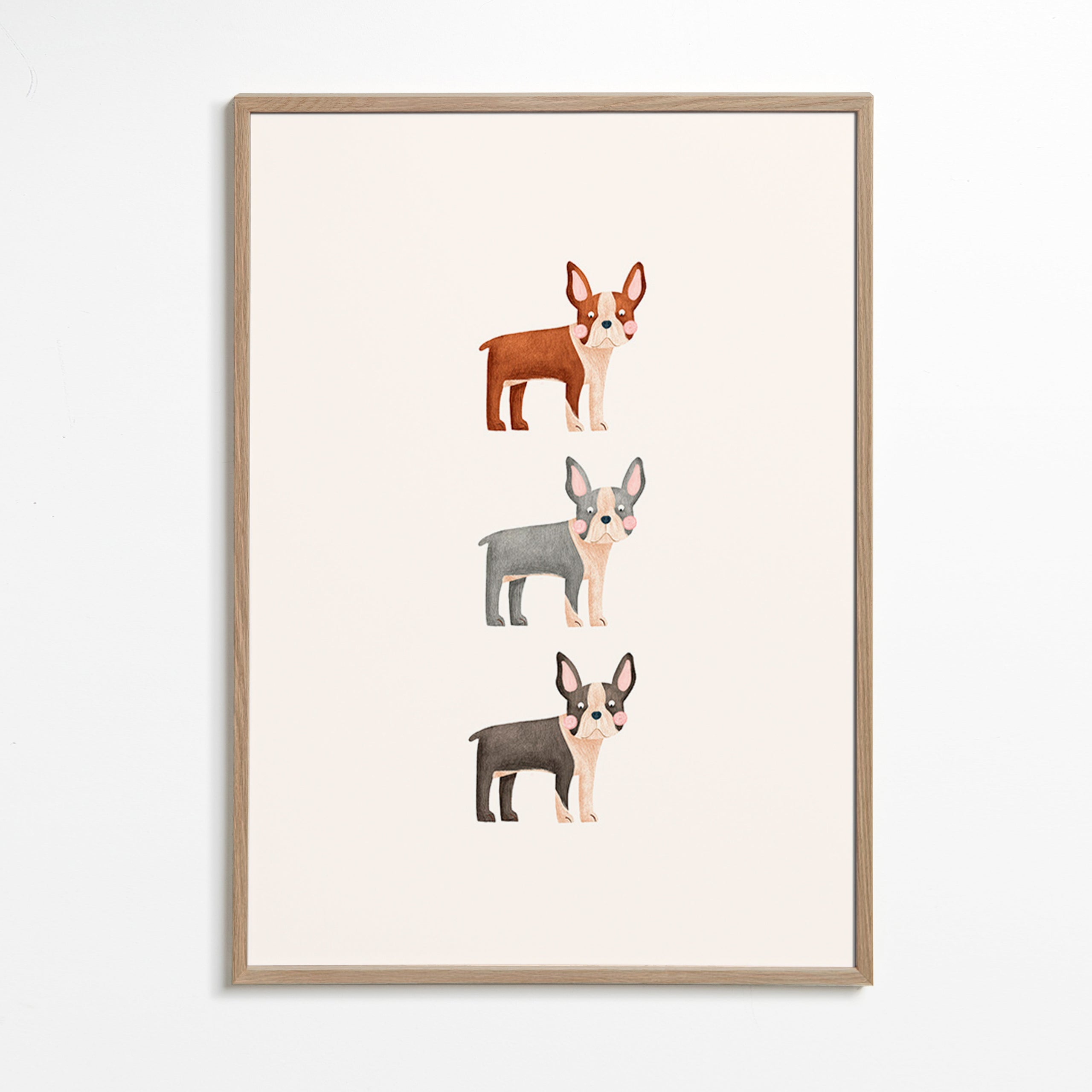 Artwork Three Boston Terriers