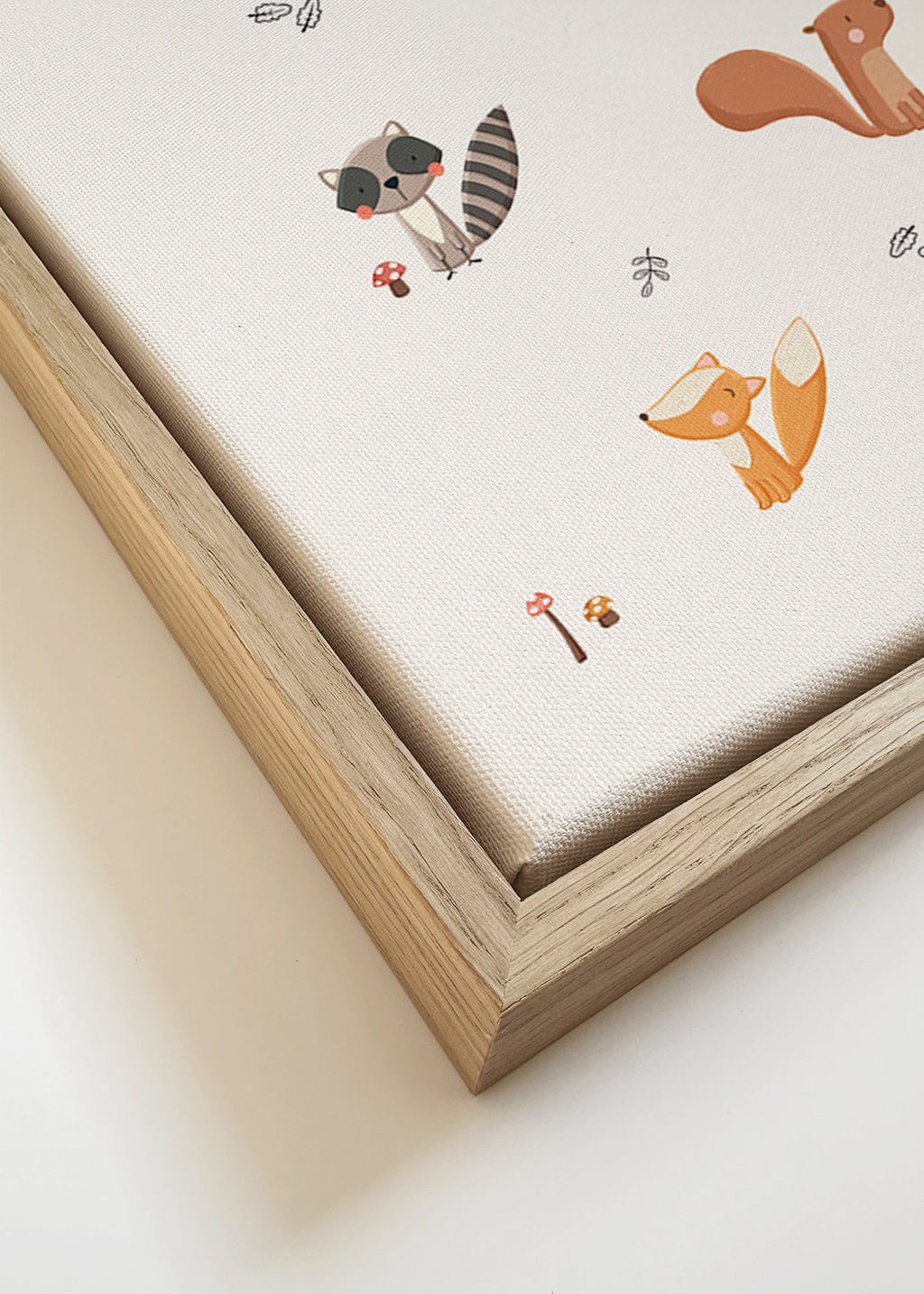 Children's print: forest friends in soft pastels