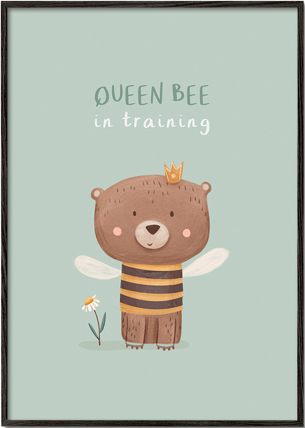 Kids print Queen Bee bear with crown