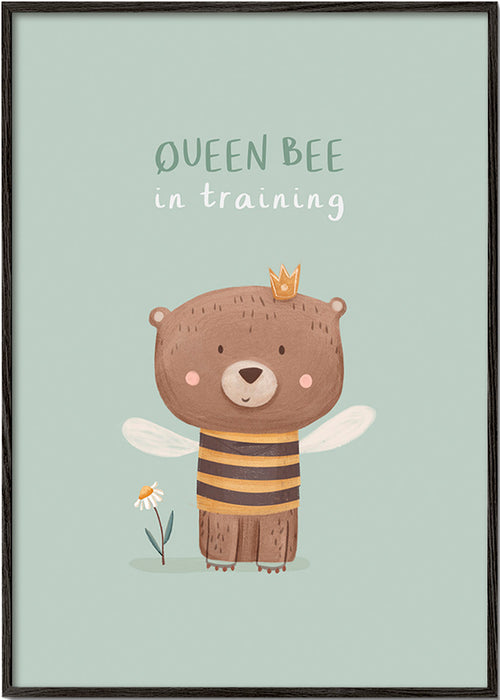 Kids print Queen Bee bear with crown